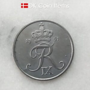 Danish 1951 vintage 5 ore coin - King Frederik IX of Denmark coin