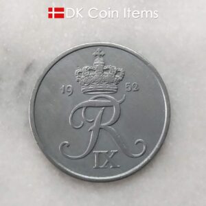 Danish 1952 vintage 5 ore coin - King Frederik IX of Denmark coin