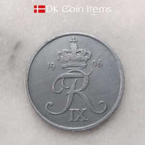 Danish 1956 vintage 5 ore coin - King Frederik IX of Denmark coin