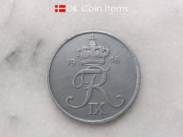 Danish 1956 vintage 5 ore coin - King Frederik IX of Denmark coin