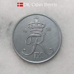 Danish 1958 vintage 5 ore coin - King Frederik IX of Denmark coin