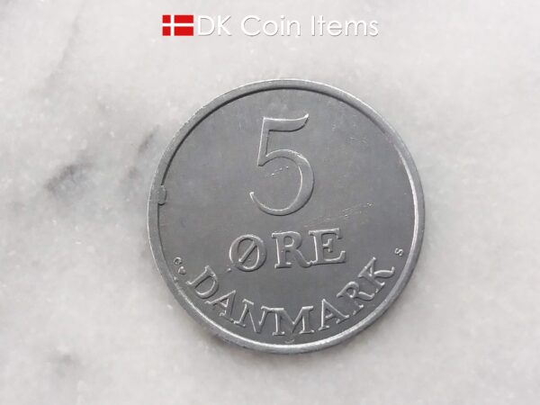 Danish 1959 vintage 5 ore coin - King Frederik IX of Denmark coin