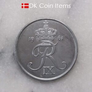 Danish 1961 vintage 5 ore coin - King Frederik IX of Denmark coin