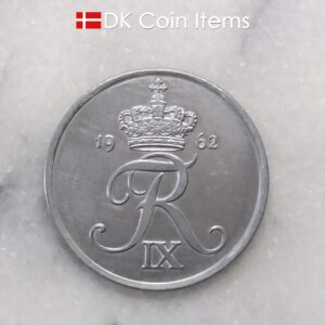 Danish 1962 vintage 5 ore coin - King Frederik IX of Denmark coin