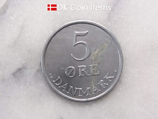 Danish 1963 vintage 5 ore coin - King Frederik IX of Denmark coin