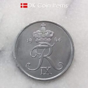 Danish 1964 vintage 5 ore coin - King Frederik IX of Denmark coin