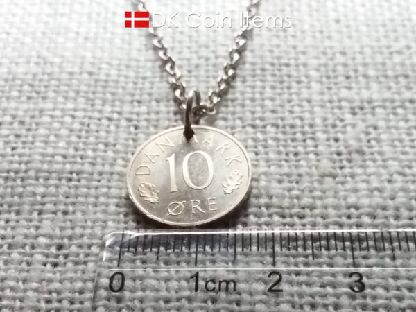 Denmark 1988 coin necklace - Initial M pendant - 10 ore - Crowned monogram - Queen Margrethe II - Danish vintage souvenir