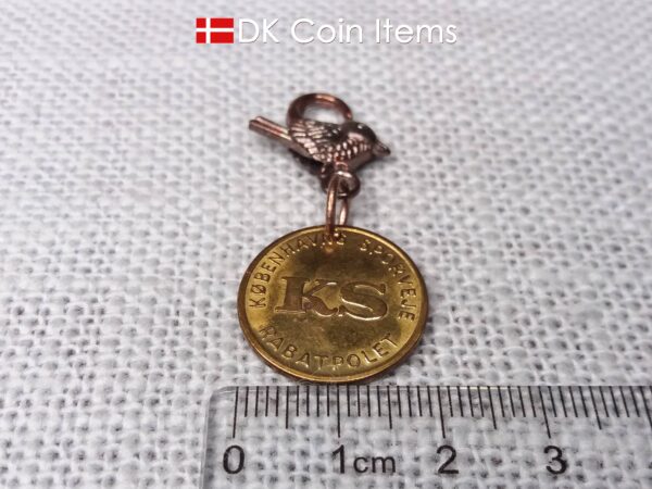 Little Mermaid Copenhagen Denmark coin token charm. Danish vintage fare token. Copenhagen Tramways 1966 - 1967. Danish souvenir gift